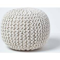 Homescapes Knitted Sitzpuff 35cm