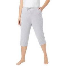Pants Dreams & Co Women's Knit Sleep Capri Plus Size - Heather Grey