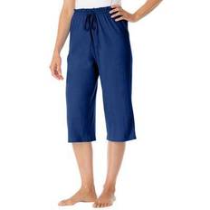 Pants Dreams & Co Women's Knit Sleep Capri Plus Size - Evening Blue