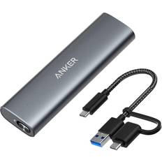 Ssd enclosure thunderbolt Anker PowerExpand M.2 NVMe and SATA SSD Enclosure Adapter, USB 3.1 Gen2 10Gbps, USB C and Thunderbolt 3 Compatible, Supports M or B&M Keys, and Size 2230/2242 / 2260/2280 SSDs