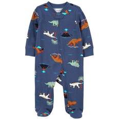 Carter's Baby Boys Dinosaurs Zip Up Cotton Sleep and Play Blue Blue
