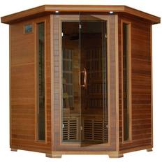 Infrared saunas Heatwave 4-Person Cedar Corner Infrared Sauna with 10 Carbon Cedar