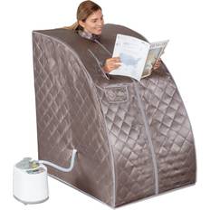 Costway Portable 2L Steam Sauna Spa Tent w/ Chair Home Weight Loss Detox  Therapy Black