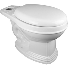 Water Toilets Renovators Supply White Porcelain Round Toilet Bowl Part Only Sheffield with Plastic Slow Close No slam Seat with No Slip Bumper White