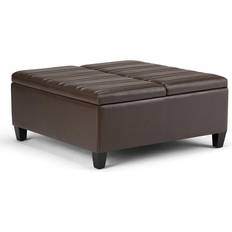 Leather coffee table ottoman WyndenHall Tyler Square Coffee Table