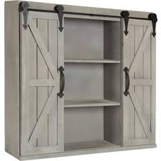 Wall Shelves Kate and Laurel Wood 2-Door Cabinet Wall Shelf