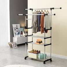 Gwyneth Closet 4 Piece Bundle-Shelves, Vanity, Hanging Rods