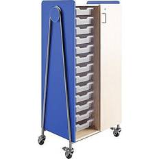 Tool Trolleys SAFCO Whiffle Double Rolling Storage Cart w/ Bins & Door 60"H