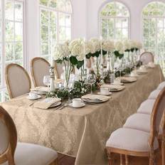 Villeroy & Boch Barcelona Jacquard Damask Oblong Tablecloth Brown, Beige