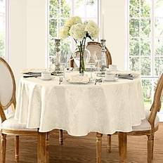 Polyester Tablecloths Elrene Barcelona Luxury Damask Tablecloth Brown, White