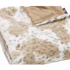 Blankets Homeroots 386746 Premier Luxury Spotted Blankets White, Brown