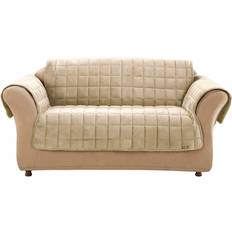 Macy's Fit Velvet Deluxe Pet Loose Sofa Cover White, Brown
