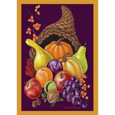 Home Garden Cornucopia Thanksgiving Fall Flag Double Sided