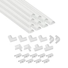 D-LINE Cord Cover White, 15.7 Inch One-Piece Half Round Cable Raceway,  Paintable Self-Adhesive