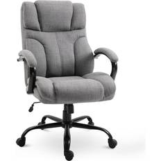 Vinsetto Big and Tall Light Grey Office Chair 47.5"