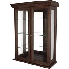 Wall curio cabinet Design Toscano Country Hardwood Glass Wall Cabinet