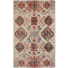 Weave & Wander Kezia Vintage Tribal Kazak White, Yellow, Red, Beige