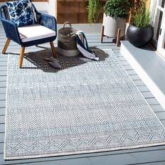 Safavieh Outdoor CY8680-37121 Courtyard Aqua / Grey Rug - 5' 3 x 7' 7