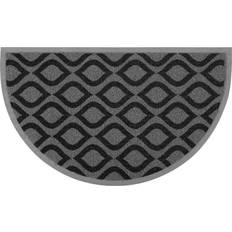 Evideco Geometric and PVC Semi-Circle Door Mat Black, Gray