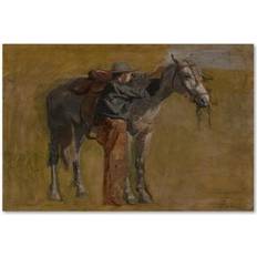 Trademark Fine Art 'Cowboys The Badlands' Print on Framed Art