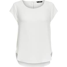 Weiß Blusen Only Vic Loose Short Sleeve Top - White/Cloud Dancer