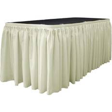 LA Linen 14 Long Ivory Poplin Skirt Tablecloth White