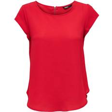 Only Vic Loose Short Sleeve Top - Red/High Risk Red