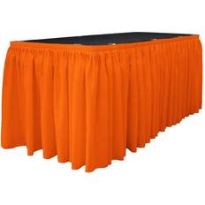 LA Linen 17 Long Poplin Skirt Tablecloth Orange