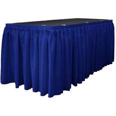 LA Linen 14 Long Royal Poplin Skirt Tablecloth Blue