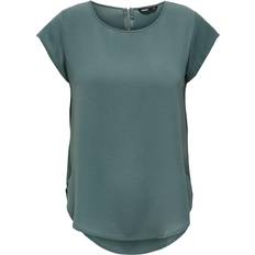 Blusen reduziert Only Vic Loose Short Sleeve Top - Green/Balsam Green