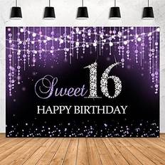 Purple sweet 16 birthday backdrop princess photography background