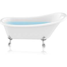 White Freestanding Bathtubs Anzzi Diamante 67.32 Acrylic Clawfoot Non-Whirlpool Bathtub Lion's Paw Feet