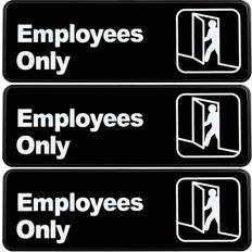 Excello Global Products Employees Only Sign: Easy Mount Informative Sign with Symbols