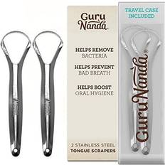 GuruNanda Tongue Scraper & Cleaner Fights Bad Breath Stainless Steel 2