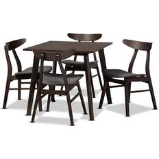 Dining Sets Baxton Studio FIESTA-IRON/COFFEE OAK-5PC Dining Set 2