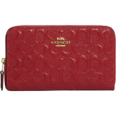 Coach Medium Id Zip In Signature - Gold/Red