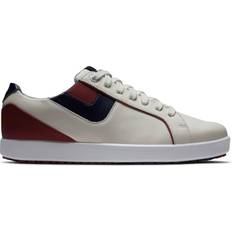 Damen - Rot Golfschuhe FootJoy Women's Links Spikeless Golf Shoes 7019041- Bone/Burgundy/Navy