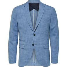 Selected Lightweight Linen Blend Blazer - Light Blue