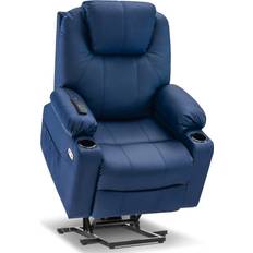 Massage & Relaxation Products Mcombo Electric Power Lift Recliner Chair with Massage Heat, Faux Leather Blue