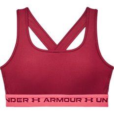 Under Armour Women's Crossback Mid Sports Bra - Black/Rose
