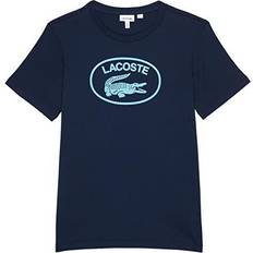 Lacoste Kid's Contrast Branded Jersey T-shirt - Navy Blue