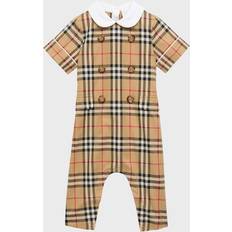 Long Sleeves Bodysuits Children's Clothing Burberry Kids Beige babygrow