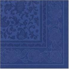 Papstar 11665 50 Serviettes ROYAL Collection 1/4-fold 40 cm x 40 cm, Dark Blue With Ornamental Design