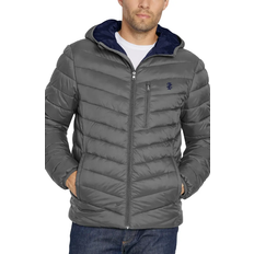 Izod Men's Hooded Puffer Jacket - Charcoal