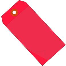 6 1/4" 3 1/8" #8 Self Laminating Tags, Red