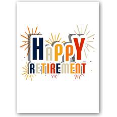 Large happy retirement greeting card and white envelope-blank inside-11.75"x9"