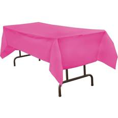 Jam Paper Rectangular Plastic Table Cover 54 x 108 Inches Fuchsia Pink 1 Tablecloth/Pack