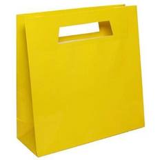 Jam Paper Die Cut Yellow Gift Bags 15 x 5.5 x 15 3/Pack