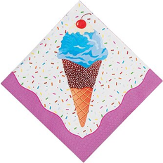 Ice Cream Party Supplies - I Scream for Ice Cream Cone & Sprinkles Paper  Bowls and Napkins (Serves 16)