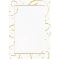 Great PapersÂ Gold Stars & Streamers Flat Card Invitations with Envelopes, 10/Pack Gold